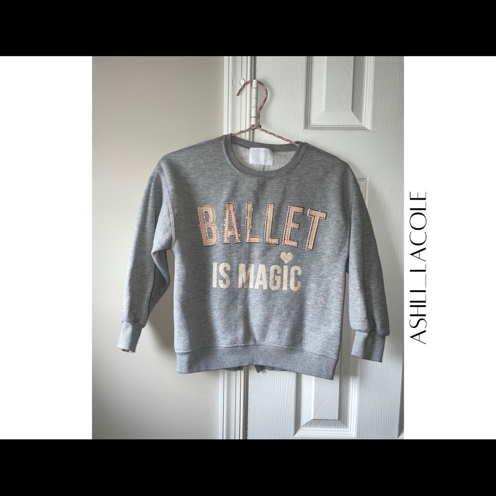 Zara Girls Gray Ballet Sweatshirt Size 9